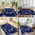 thumbnail image 4 of Large Area Rugs 6'x9', Nautical Ship Carpet Runner Indoor Outdoor Rugs Home Decor Aesthetic, Blue Vintage Coastal Ocean Lighthouse Map Non Slip Mats Washable Accent Rug for Living Room Bedroom, 4 of 8
