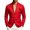 Red, variant on Mens Stand Collar Blazer Button Up Casual Suit Jacket Solid Color Long Sleeve Slim Fit Outerwear with Accent Chest Pocket for Business Party Events