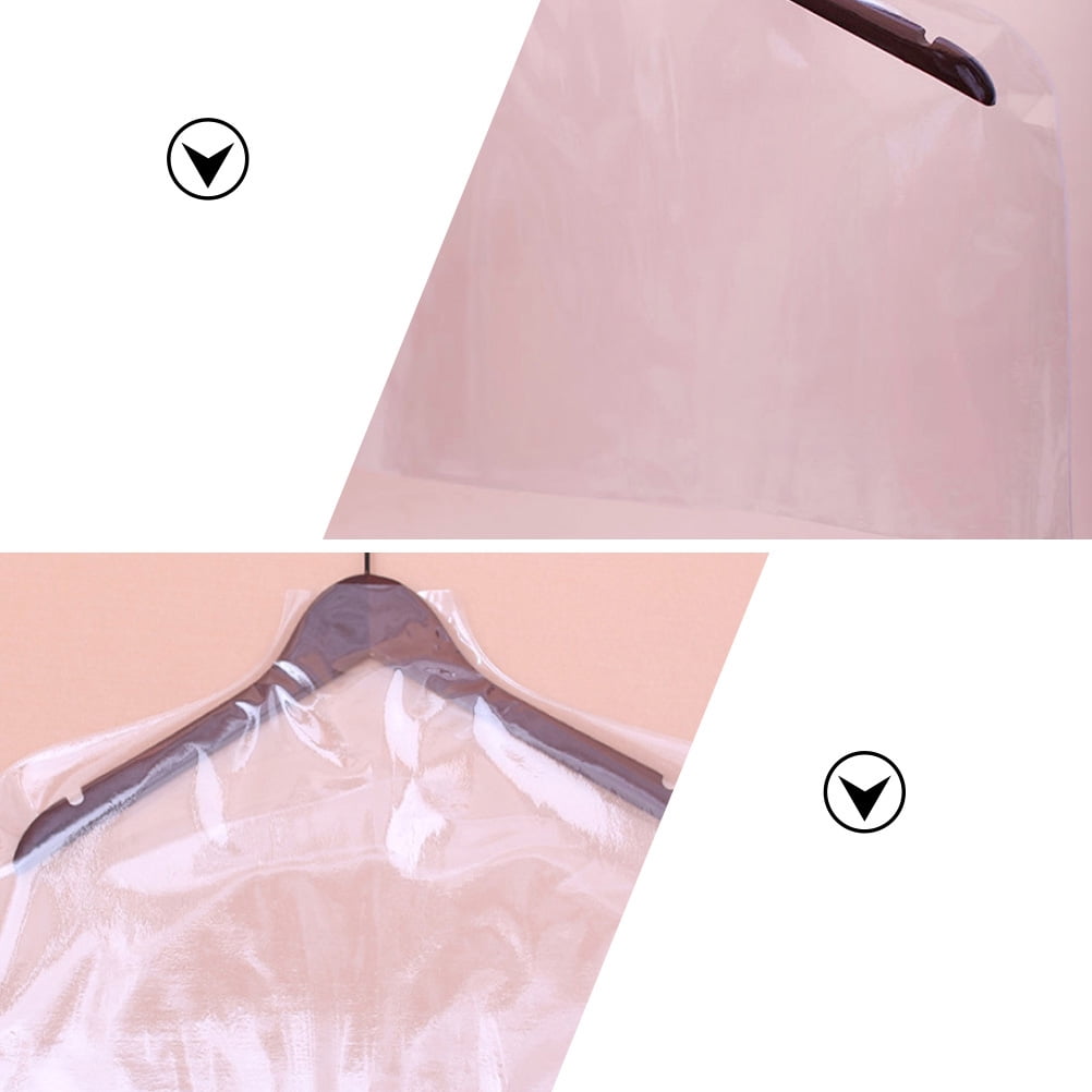 FENGGUIQU Set of 6 Transparent Hanging Garment Bags for Clothes Storage and , Clothes Covers