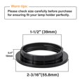 thumbnail image 3 of E26 Lamp Shade Socket Ring for Threaded Medium Base Light Fixture, Inner Diameter 1-1/2 Inch, Black, 4-Pack, 3 of 7