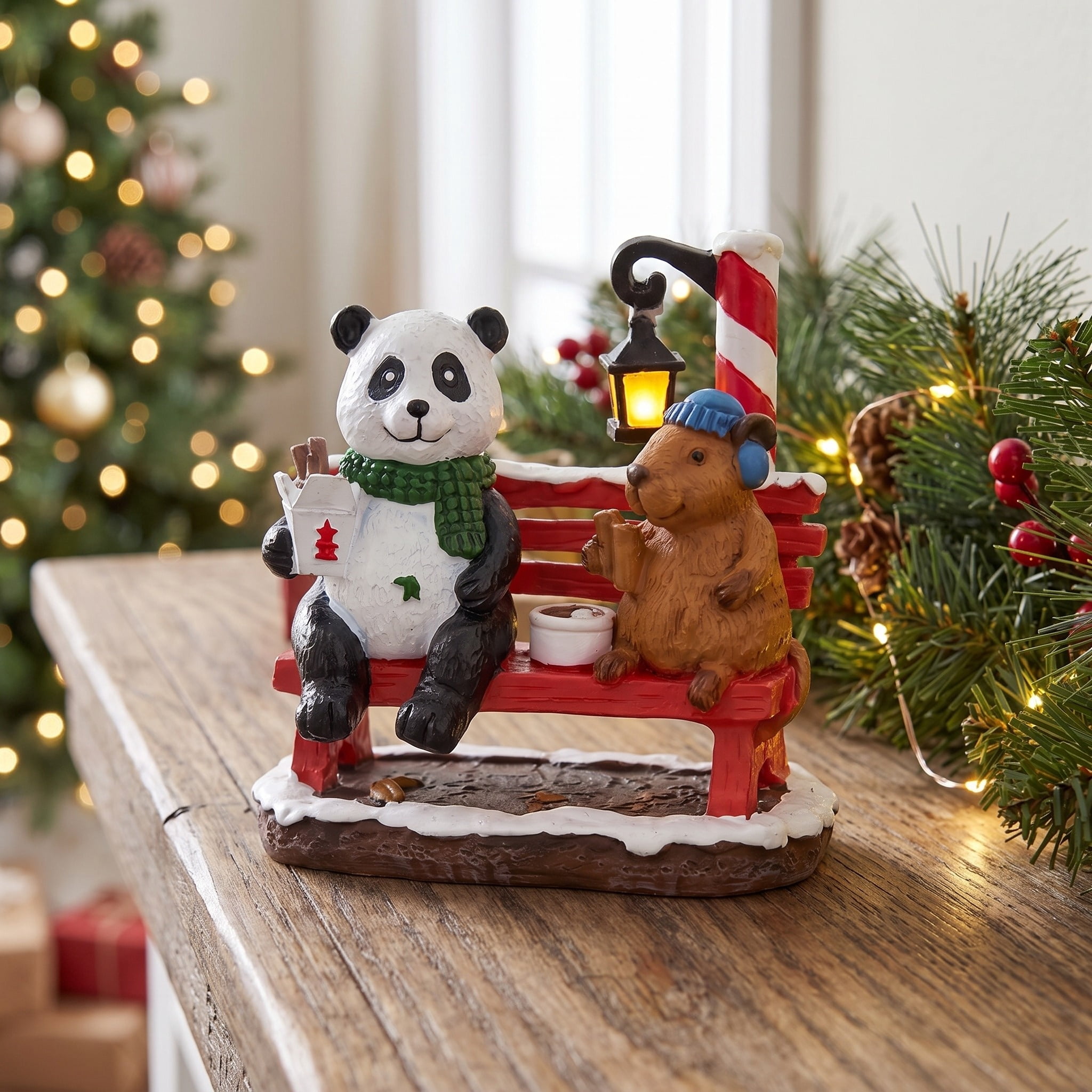 Bench Buddies Christmas Village Decorative Figurine, Multicolor, 3.5", by Holiday Time