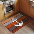 thumbnail image 2 of 2x3 Ft Entryway Area Rug, Nautical Anchor Kitchen Rug Runner Washable Floor Mat, Vintage Orange Brown Wooden Grain Non Slip Indoor Door Mat Throw Carpet for Bathroom Living Room Bedroom, 2 of 8