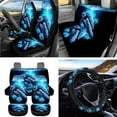 thumbnail image 3 of Jeiento Sea Turtle Car Seat Cover Set with Steering Wheel Cover Seat Belt Covers Trash Bag Air Vent Phone Holder Rearview Mirror Cover Cup Coasters Blue Key Chain 15 PCS Auto Accessories, 3 of 7