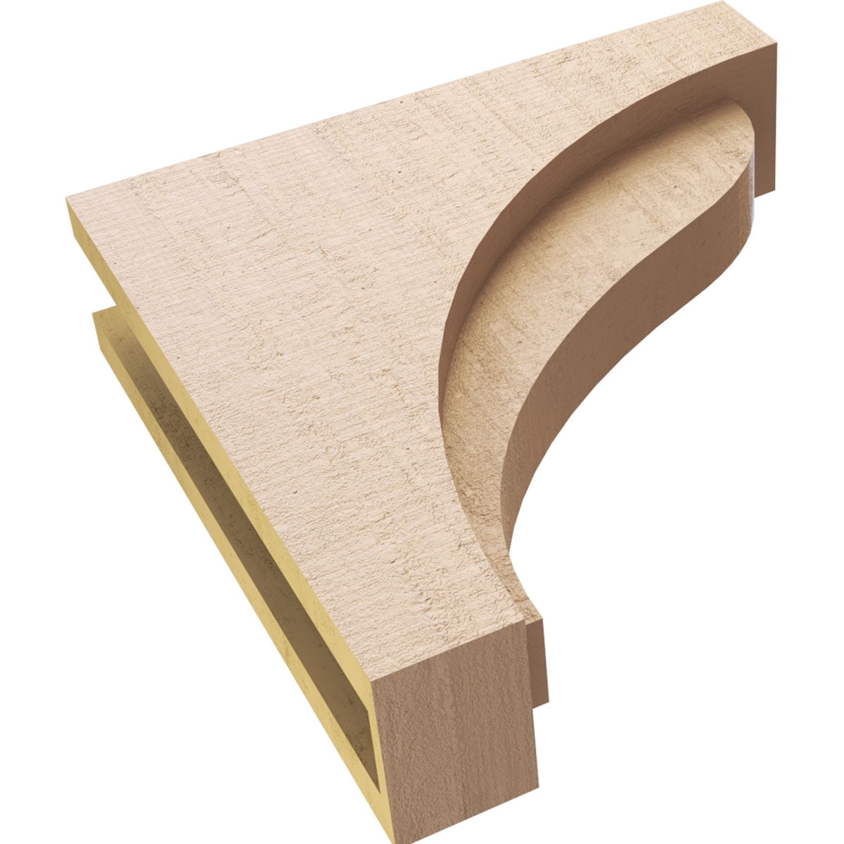 4"W x 16"D x 16"H Thin Helena Rough Cedar Woodgrain TimberThane Corbel, Primed Tan