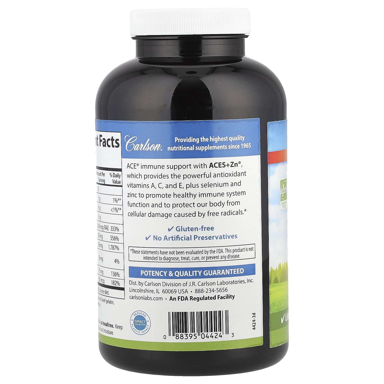 健康・医学 Nutrition and Oral Medicine Carlson Labs - Antioxidant ACES + Zn Vitamins (A, C, E Plus