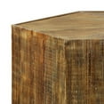 thumbnail image 2 of 39 Inch Hexagonal Coffee Table, Plinth Base, Handcrafted Natural Brown Wood, 2 of 5