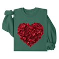 thumbnail image 4 of Outfmvch Chandails à Capuchon pour Femmes, Chemises à Manches Longues pour Femmes, Cœur d'Amour, Col Rond, Chandail en Molleton de Noël, Pull de la Saint-Valentin, Pull-Over, Vert m, 4 of 8
