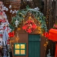 thumbnail image 6 of Christmas Wreath With Bow Wall Decor Ornaments Plastic Silk Cloth 40cm Tree Hanging Pine Needles, 6 of 10