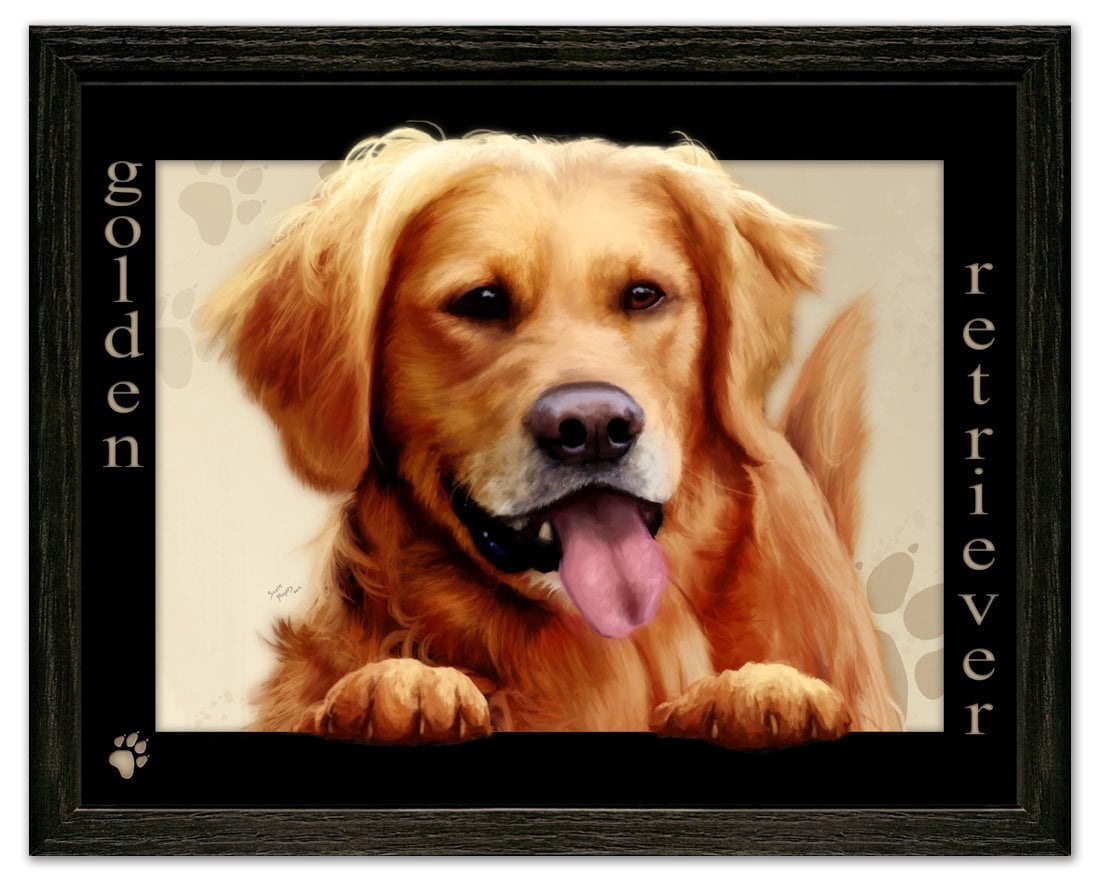 golden retriever picture frame