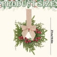 thumbnail image 3 of 2 Pack Khaki Bow Christmas Mini Wreaths for Kitchen Cabinets Windows Farmhouse Norfolk Pine Winter Holiday Decor 10.6 Inch, 3 of 4