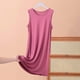 thumbnail image 1 of mfyjkho Vestidos para mujer, Falda sin mangas para mujer, vestido fino y holgado de verano, camisón informal de color liso para casa Vestidos maxi para mujer xxl, 1 of 4