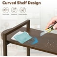 thumbnail image 3 of 71" Tall Fluted Bookshelf, 4 Tiers Wooden Display Book Shelf Case w/Storage Doors, Mid Century Modern Bookshelf for Bedroom Living Room, Freestanding Shelving Unit, Plant Stand Indoor (Brown), 3 of 14
