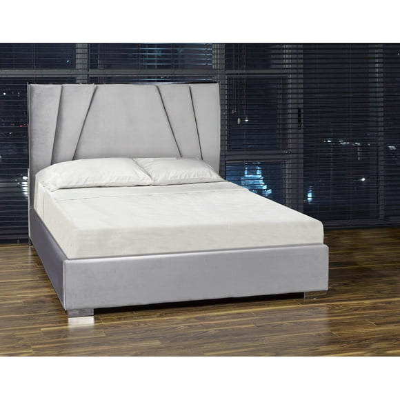 K-Living Ralf Queen Size Microsuede Upholstered Bed
