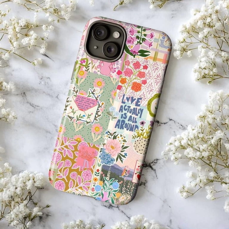 Love Actually Is All Around Floral Patchwork Phone Case