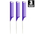 thumbnail image 2 of 3Pcs Steel tip tail comb,Barber Styling Combs for Women,Anti Static Heat Resistant Hairdressing Comb, 2 of 6