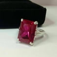 thumbnail image 3 of 2.5Ct Lab Created Ruby Emerald Cut Solitaire Engagement Ring 14K White Gold Plated, 3 of 5