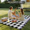 thumbnail image 4 of Easter Outdoor Rug 4x6 Ft - Reversible Patio Rug Outdoor Camping Rugs, Spring Bunny Botanical Blooms Flowers Black Plaid Indoor Outdoor Area Rugs, Non-Slip Outdoor Carpet Runner for Deck/Porch, 4 of 8