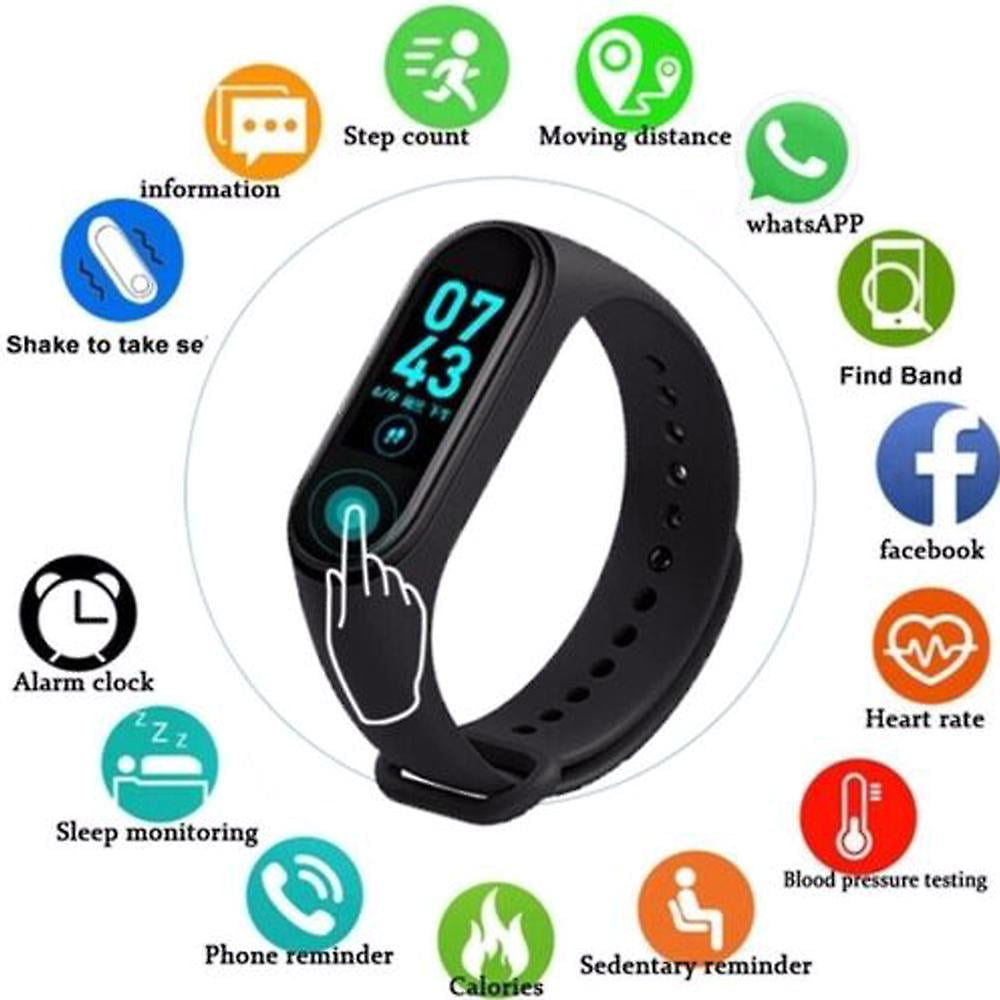 Smart Watch M4 Fitness Tracker Heart Rate Step Count Sport Bracelet Waterproof
