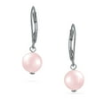 thumbnail image 2 of Bling Jewelry Womens Classic Black White Pink Pearl Drop Ball Earrings Sterling Silver Leverback, 2 of 5