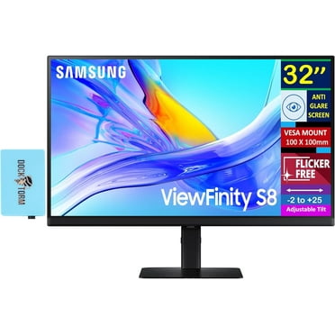 Samsung 32" ViewFinity S8 (S80UD) 4K UHD VA Monitor with HDR10, USB-C, Anti Glare, Flicker Free, VESA Mount (100 mm), Displayport, HDMI & Dockztorm USB Port Expander, Black (LS32D802UANXGO)