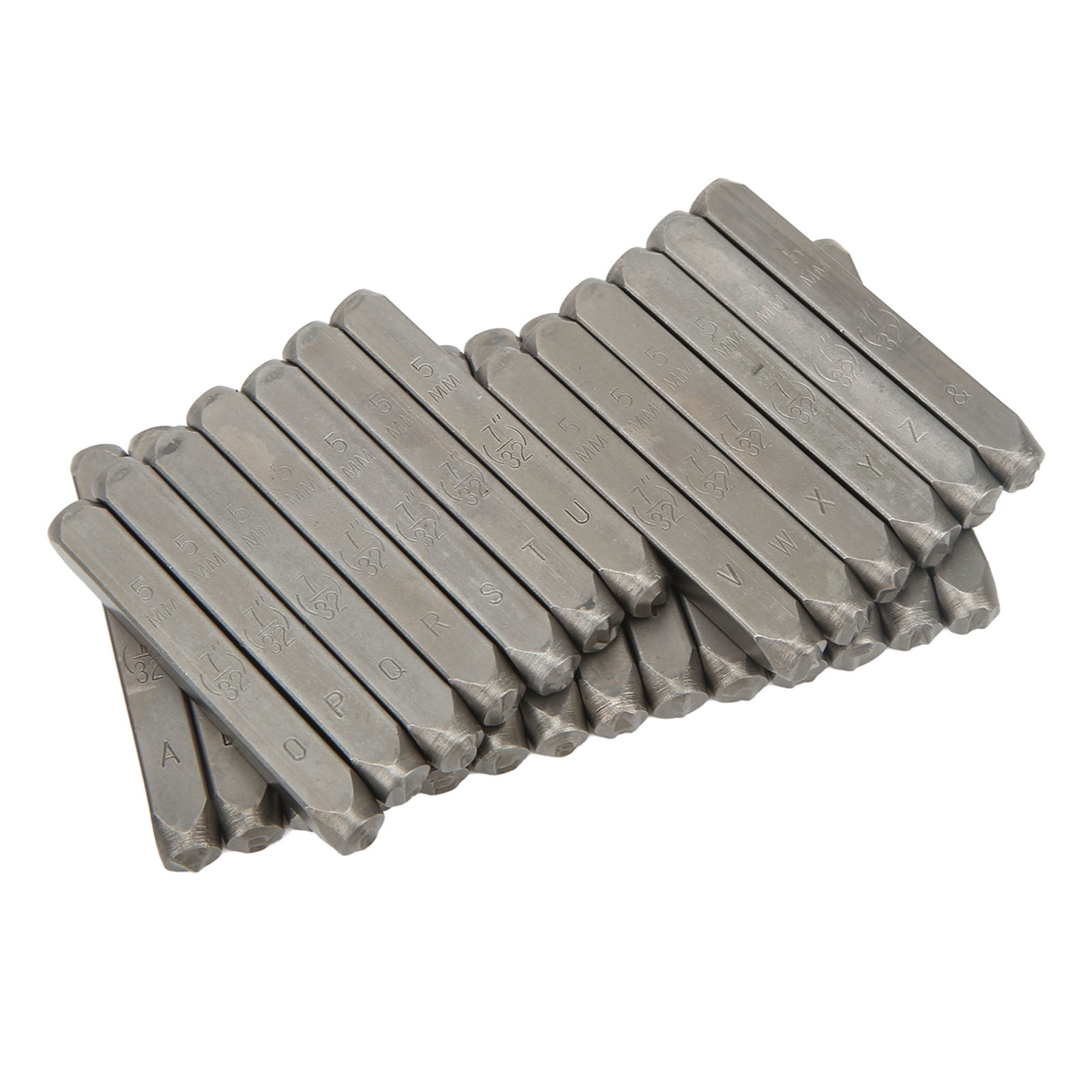 Jeu De 27 Timbres Alphabétiques En Fer - Lettres A-Z Et Symbole & - Taille 2 Mm - Pour Marquage Sur Cuir, Bois, Métal Doux - Avec Boîte De Rangement