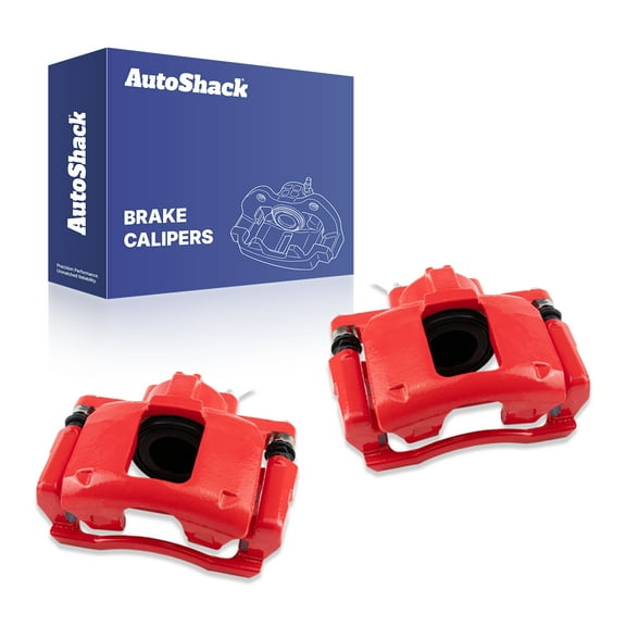 AutoShack Front Brake Calipers Red Powder-Coated Left & Right Replacement for 2007-2017 Jeep Wrangler 2008-2016 Dodge Grand Caravan 2008-2016 Chrysler Town & Country 2008-2012 Jeep Liberty 2-PC Set