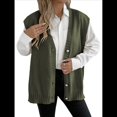 thumbnail image 2 of Chaleco de Punto Sin Mangas para Mujer, con Cuello en V, Botones, Informal, Holgado, para Otoño e Invierno. Verde Talla Única, 2 of 9