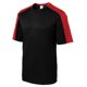 thumbnail image 1 of Temas de gravedad Camisa de absorción de humedad bloqueada por manguitos para hombre - negro / verdadero rojo - 2x-grande Gravity Threads Camiseta de manga corta, 1 of 1