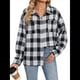 thumbnail image 2 of Camisas de Franela con Botones para Mujer, Camisas A Cuadros de Larga, Blusa Informal de Negocios. y Negro M, 2 of 10