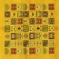 thumbnail image 1 of Ahgly Company Machine Washable Indoor Square Oriental Yellow Modern Area Rugs, 6' Square, 1 of 4