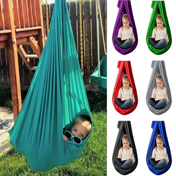 Cheers.US Therapy Swings for Kids, Snuggle Swing Cuddle Hammock Indoor Adjustable Aerial Yoga for Children