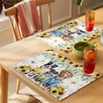 thumbnail image 4 of Spring Dog Placemats Set of 8 Sunflower Daisy Botanical Watercolor Place Mats Indoor Wipeable Table Mats Washable Cloth Dining Table Placemats for Kitchen Holiday Party Home Decor 13x19 Inch, 4 of 9
