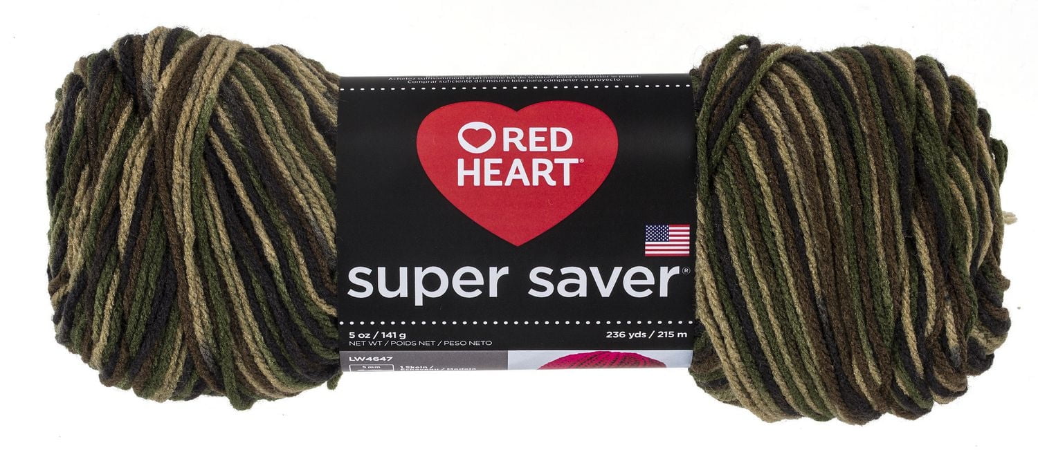 Red Heart® Super Saver® Yarn, Prints, Acrylic #4 Medium, 5oz/142g, 236 Yards, Durable yarn