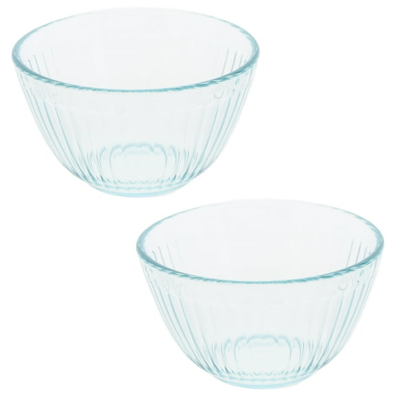 Pyrex 7401 3-Cup Sculpted Glass Mixing Bowls (2-Pack)