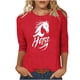 thumbnail image 3 of TaTaai Womens 2026 New Year Celebration Print Three Quarter Sleeve Top Round Neck Casual Blouse Holiday Festival Party Wear Gift, 3 of 5