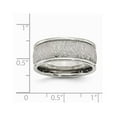 thumbnail image 2 of Mens Stainless Steel 9mm Textured Wedding Band Ring with Rounded Ridge, 2 of 4