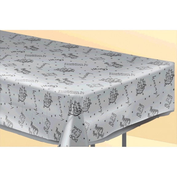 New Years Eve Sayings 54 x 108 Clear Plastic Table Cover Tablecloth