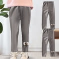 thumbnail image 2 of LZHGirlshop 2PC Toddler Baby Girl Fall Winter Leggings High Waist Solid Color Lace with a Bow Slim Long Pants Tights Outfit Clothes,2PC Gray,3-4T, 2 of 7