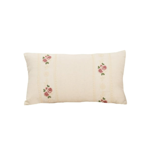 Almohada de Apoyo Lumbar Almohada Bordada, Cojín, Almohada Rosa, Cabeza de Sofá, Apoyo Lumbar, Funda de Almohada Simple, Regalo de Vacaciones