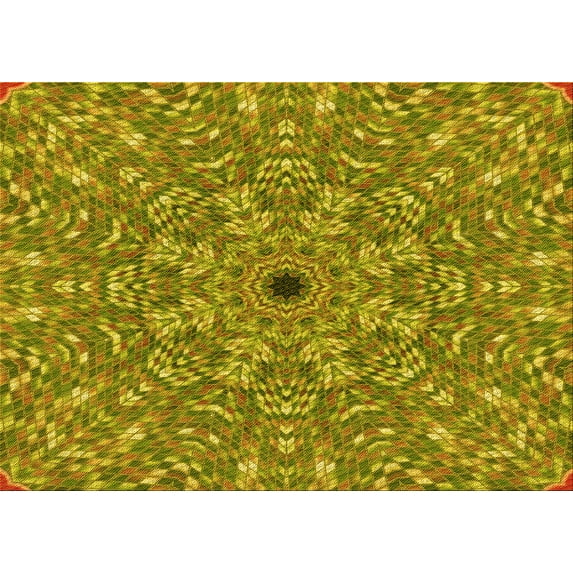 Ahgly Company Indoor Rectangle Patterned Bee Yellow Area Rugs, 8' x 12'