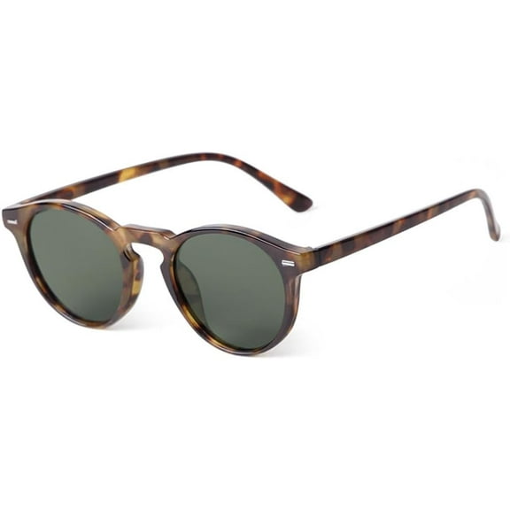 Mewfacos Gradient Blue Lens Round Sunglasses Women Men Retro Rivet Tortoise Shell Sun Glasses UV400