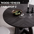 thumbnail image 6 of 47 inch Round Dining Table, Farmhouse Circle Kitchen Table, Large Wood Dinner Table for 4, Wooden Pedestal Dinning Table for Dining Room, Mid Century Modern Style, Gray, 6 of 8
