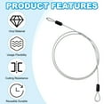 thumbnail image 4 of Uxcell Vinyl Coated Stainless Steel Cable with Loops, Flexible Wire Rope Security Chain Lanyard Lock for Outdoor Lighting Transparent 1/8" 4ft, 4 of 7
