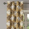 thumbnail image 2 of Ambesonne Oriental Grommet Curtain, Damask and Swirls, 50" x 120", Sand Brown Umber White, 2 of 6