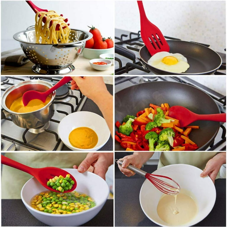 10 Pcs Cooking Utensils Set Heat Resistant Silicone Kitchenware Cooking  Utensils Set Ergonomic Non-toxic Cooking