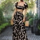 thumbnail image 3 of Faldas largas Mujeres Crop Top + Faldas 2 piezas Impreso Off Shoulder Top + Faldas Conjunto de playa (Negro S) Cgtredaw Negro T S para Mujer, 3 of 6