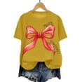 thumbnail image 6 of larppty Women Casual Christmas Shirts: Short Sleeve Tunic Tops - Womens Crew Neck Tee Tshirt Blouses (Yellow, S), 6 of 6