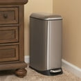 thumbnail image 3 of Design Trend Oval Slim Stainless Steel Step Trash Can with Soft Close Lid | 20 Liter / 5 Gallon, 16.26" L x 21.73" W x 9.25" H, Silver, 3 of 10
