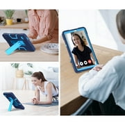 Allytech Galaxy Tab A9 Plus Case 2023 with Screen Protector Hybid Heavy Duty Rugged Shockproof Kickstand Kids Cover for Samsung Galaxy Tab A9+/Plus 11 Inch Tablet SM-X210/X216/X218, Navy+Blue