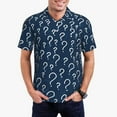 thumbnail image 2 of Balery Question Marks Printed Men’s Short Sleeve Polo Shirt, Midweight Men's Shirt,Golf Polo shirts -4X-Large, 2 of 8